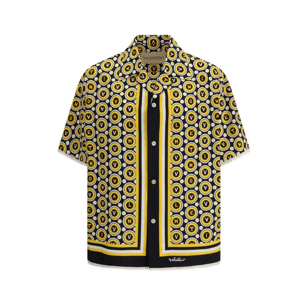 Valentino Men's Royales Bowling Shirt With Cuban Collar