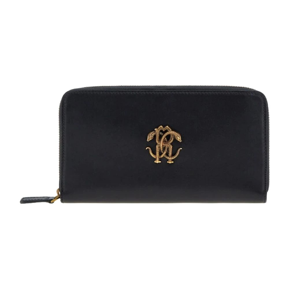 Roberto Cavalli Monogram RC Zip Wallet Black Dames