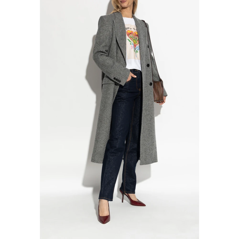 ETRO T-shirt met borduursel White Dames