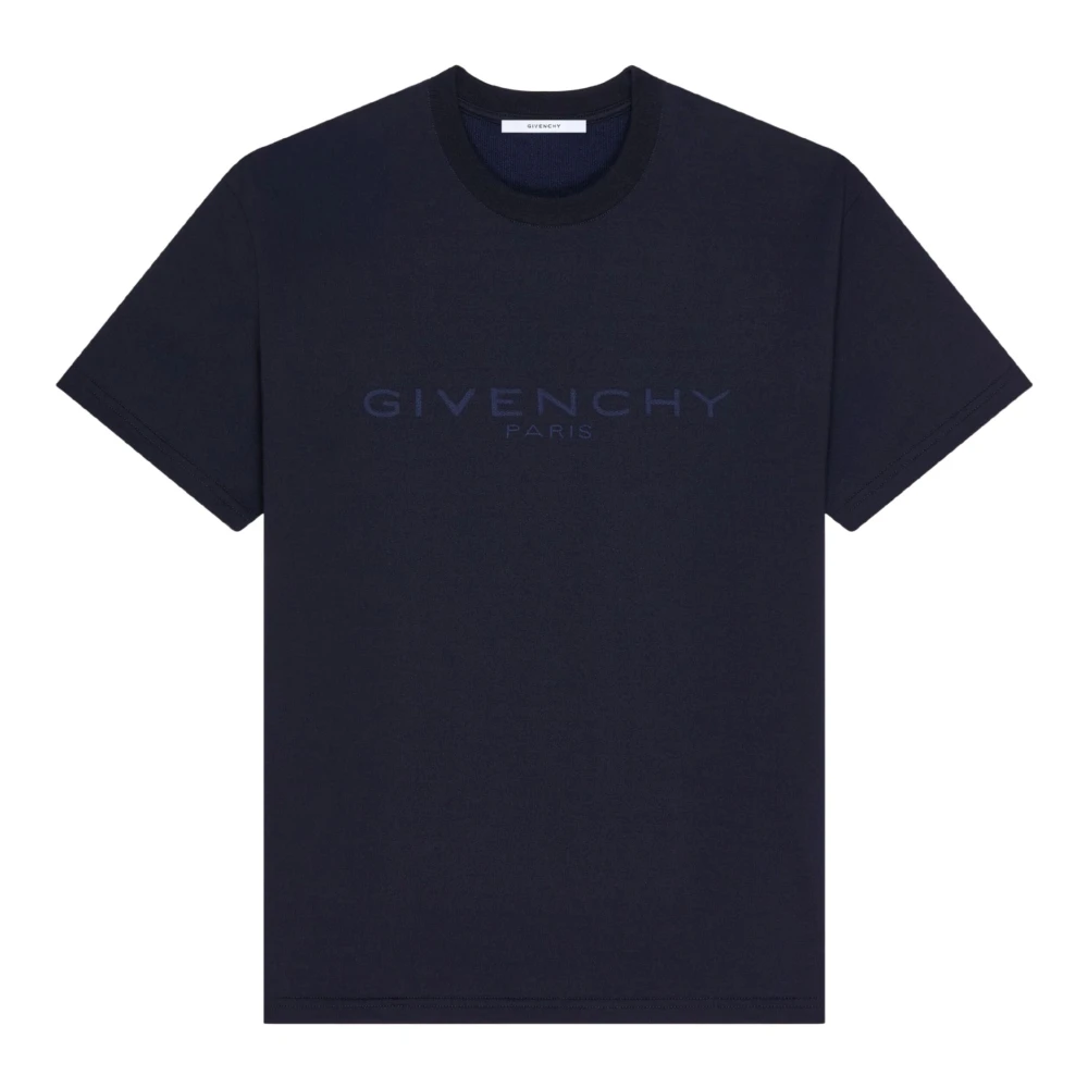 Givenchy Herr Blå Toppar L, T-Shirt Med Logotyp