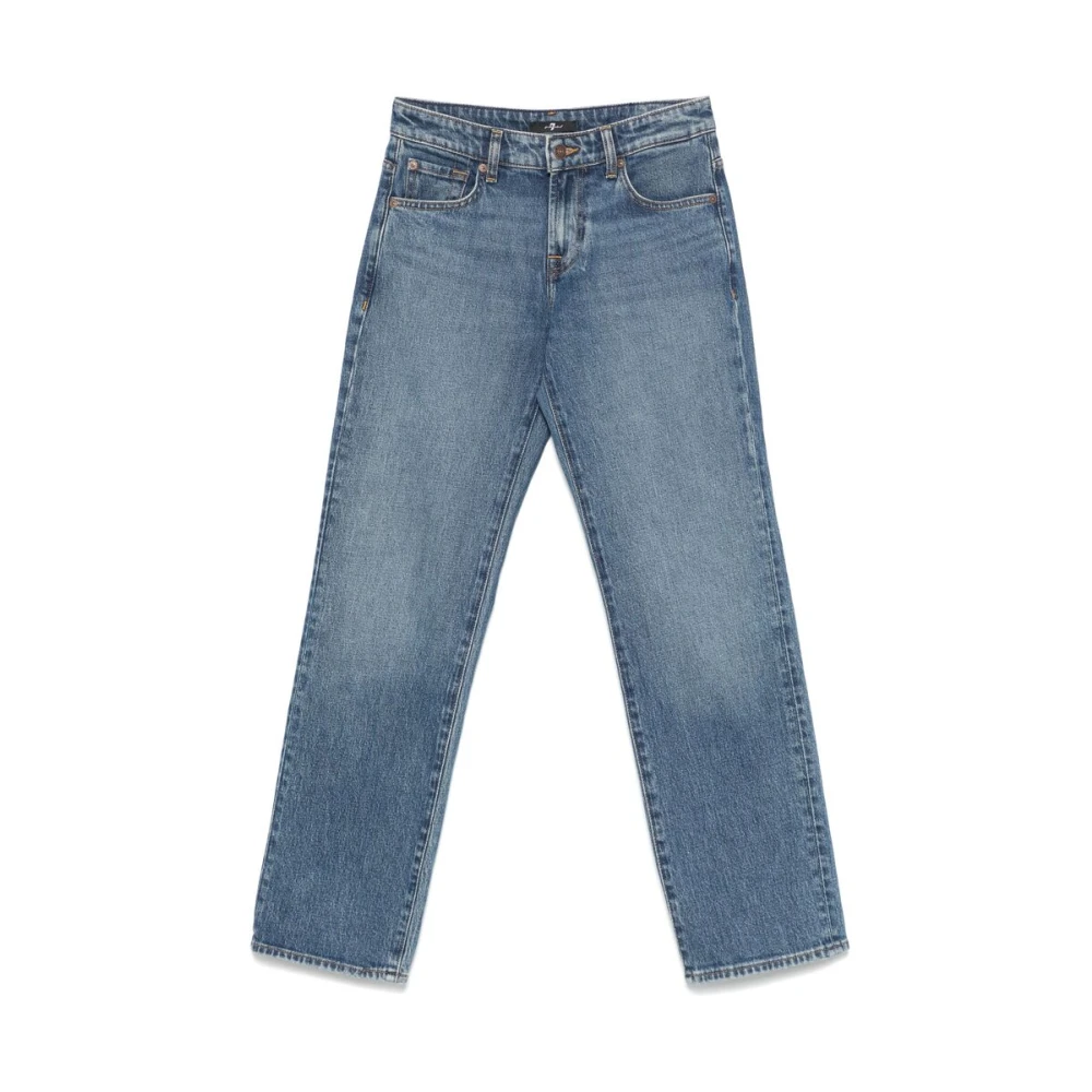7 For All Mankind Jeans Straight Bleu Blue Dames