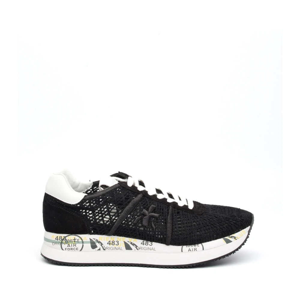 Premiata Svart Tyg Conny Sneakers Black, Dam