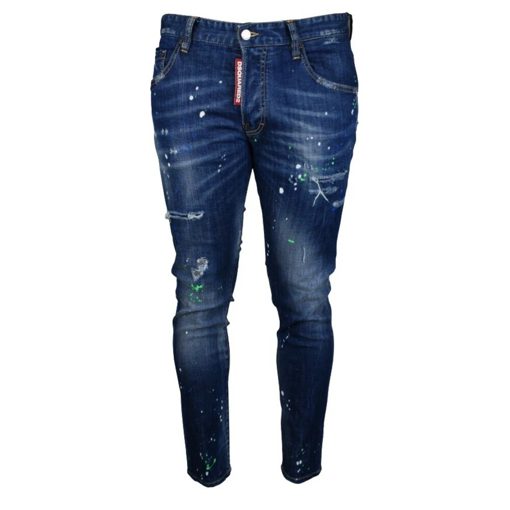 Dsquared2 Navy Blue Skater Slim-Fit Jeans Blue Heren