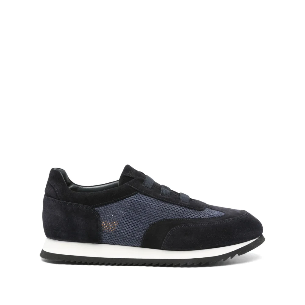 Doucal’s Blauwe Casual Trainers met Rubberen Zool Heren Schoenen