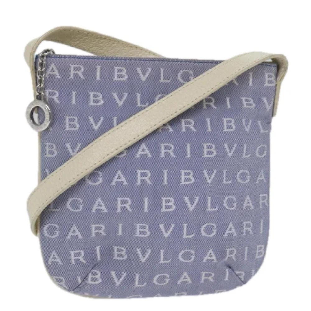 Bvlgari Vintage Pre-owned Canvas shoulder-bags Blue Dames