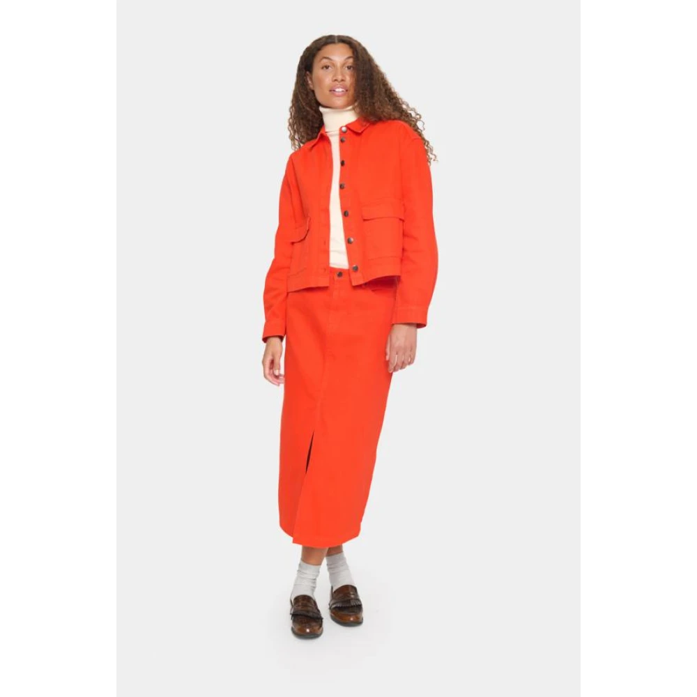 Saint Tropez Denim jasje met stijl 30513751 181862 Red Dames