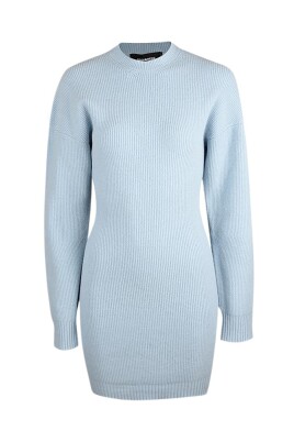 robe-ajustee-bleu-ciel-a-manches-longues