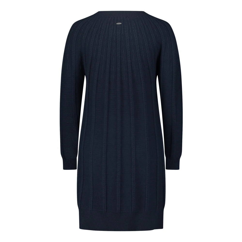 Betty & Co Gebreide jurk met ronde halslijn Blue Dames