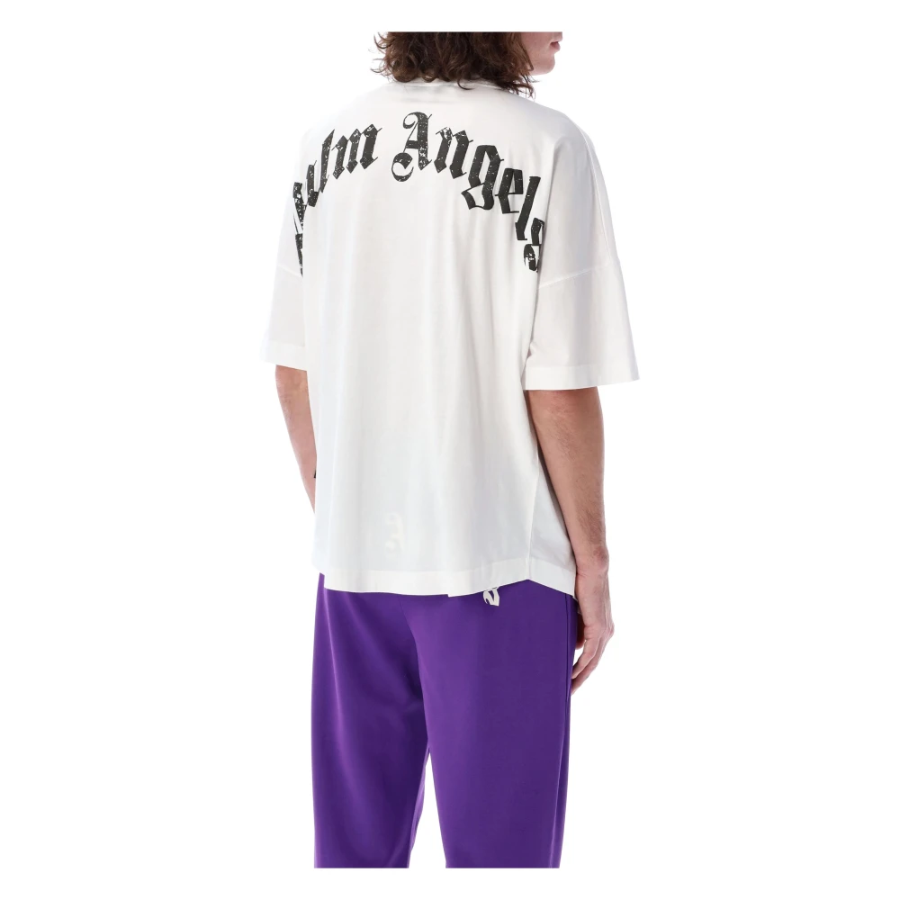 Palm Angels Gebogen Logo T-shirt White Heren