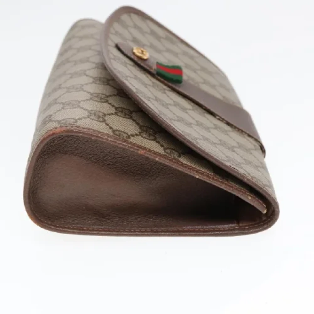 Gucci Vintage Pre-owned Leather clutches Beige Dames