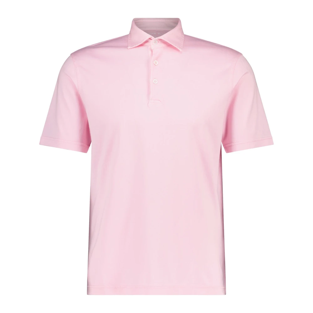 Fedeli Katoenen poloshirt gemaakt in Italië Pink Heren