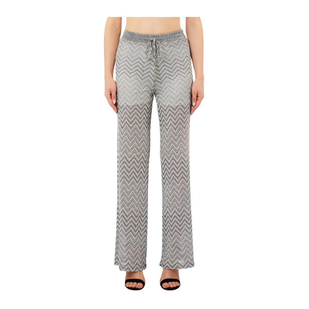 Liu Jo Kvinno Grå Byxor Dam, Xs, Wide Byxor