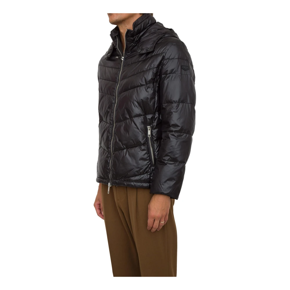 Antony Morato Zwarte jas Afneembare capuchon Black Heren