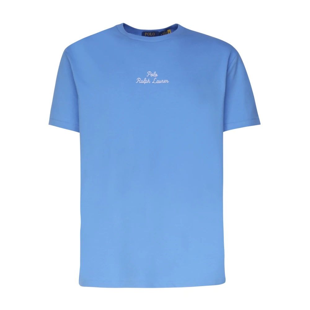 Polo Ralph Lauren Blauw Katoenen T-shirt met Logo Borduursel Blue Heren