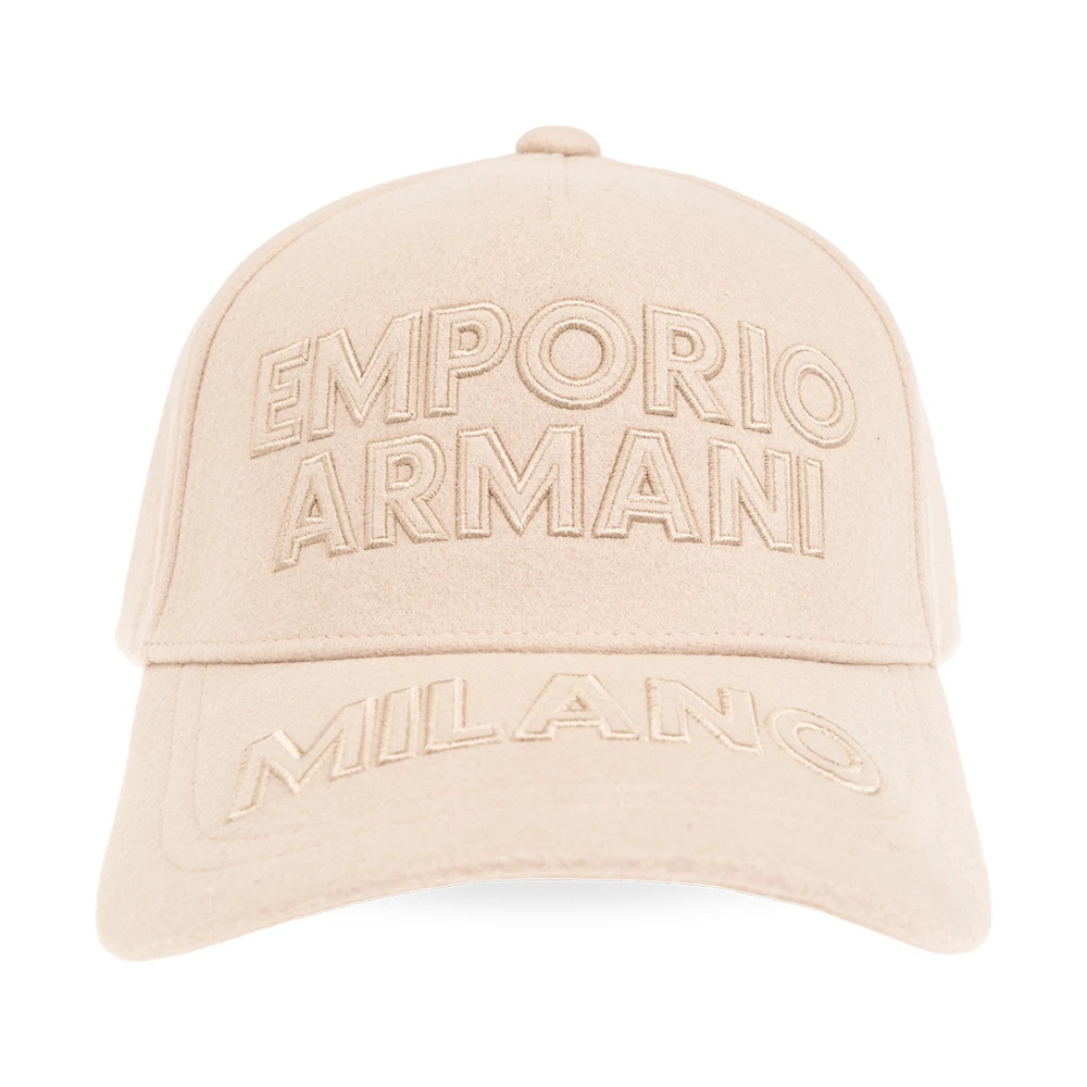 Emporio Armani Baseballpet met logo Beige Heren