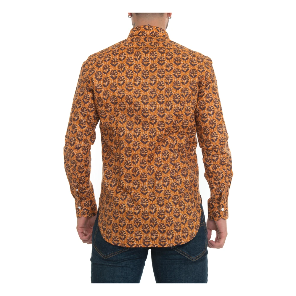 Càrrel Italiaanse Hals Casual Shirt Yellow Heren