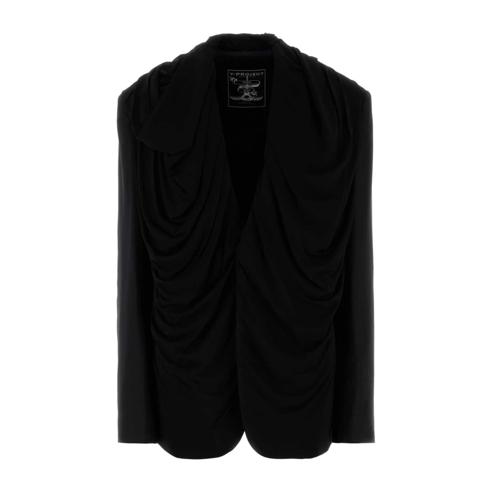 Y/Project Women's Black Blazers, 2XS, Stretch Twill Oversize Blazer