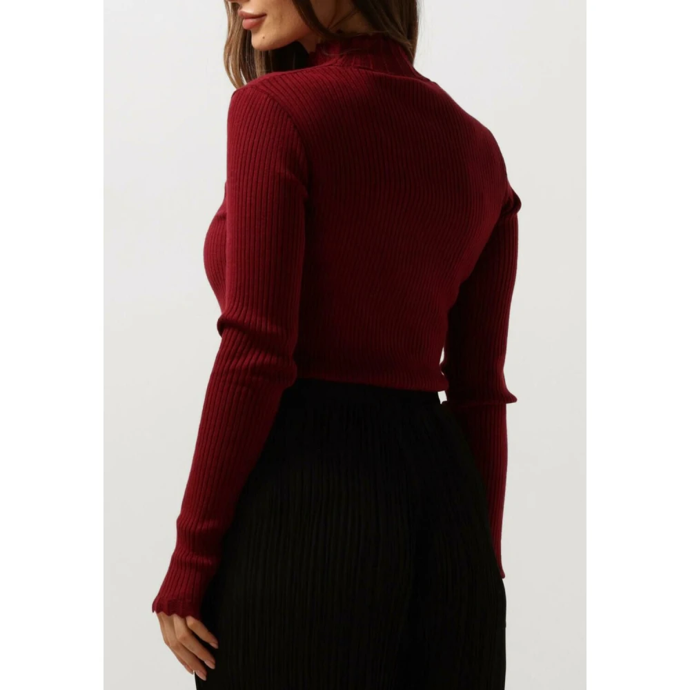 Aaiko Ruffle Vis 301 Sweaters Red Dames