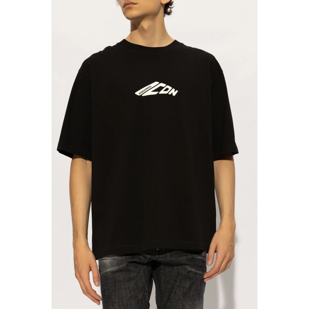 Dsquared2 T-shirt met logo Black Heren