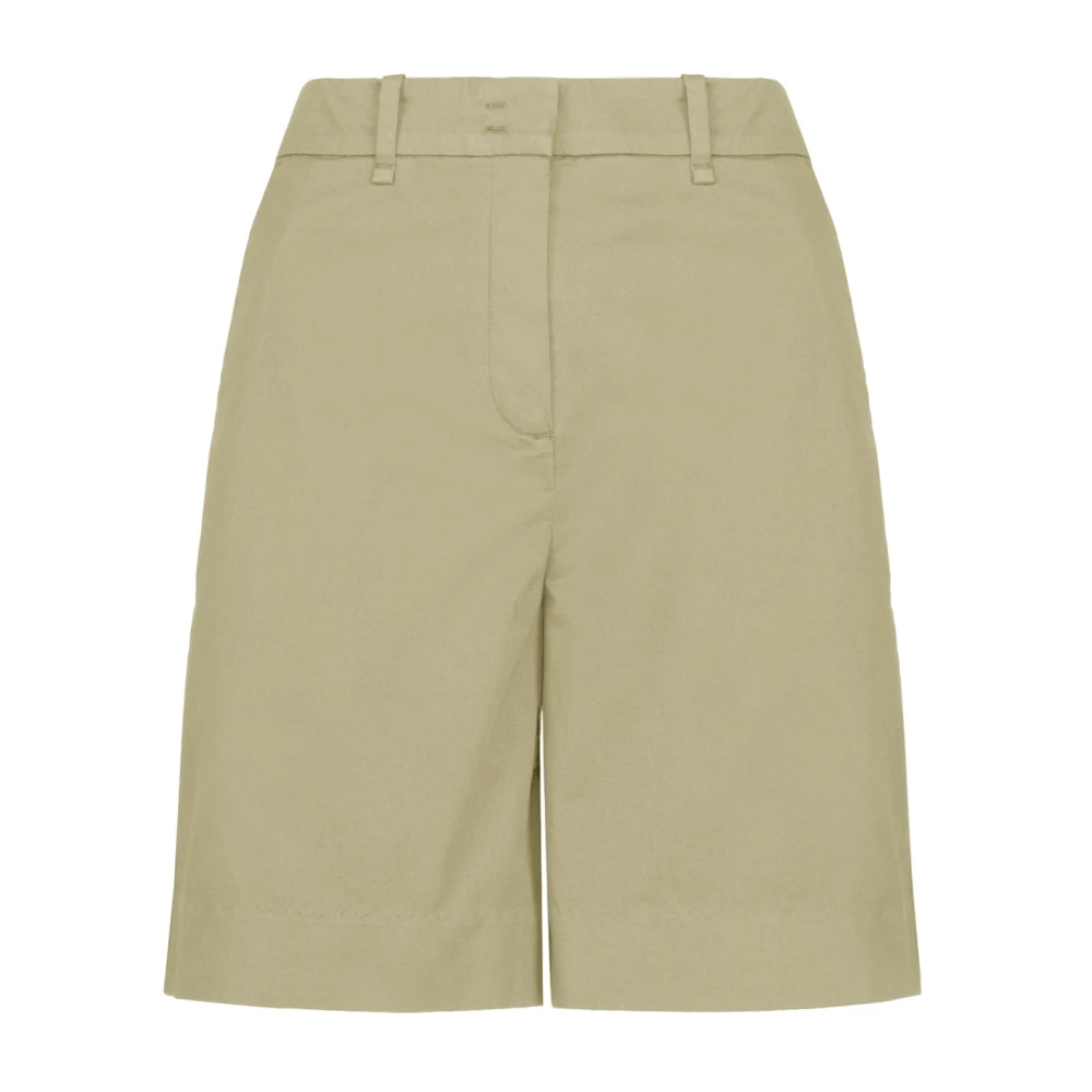 Bomboogie Donna Beige - Cotton Satin Bermuda Shorts - Shorts - Xs