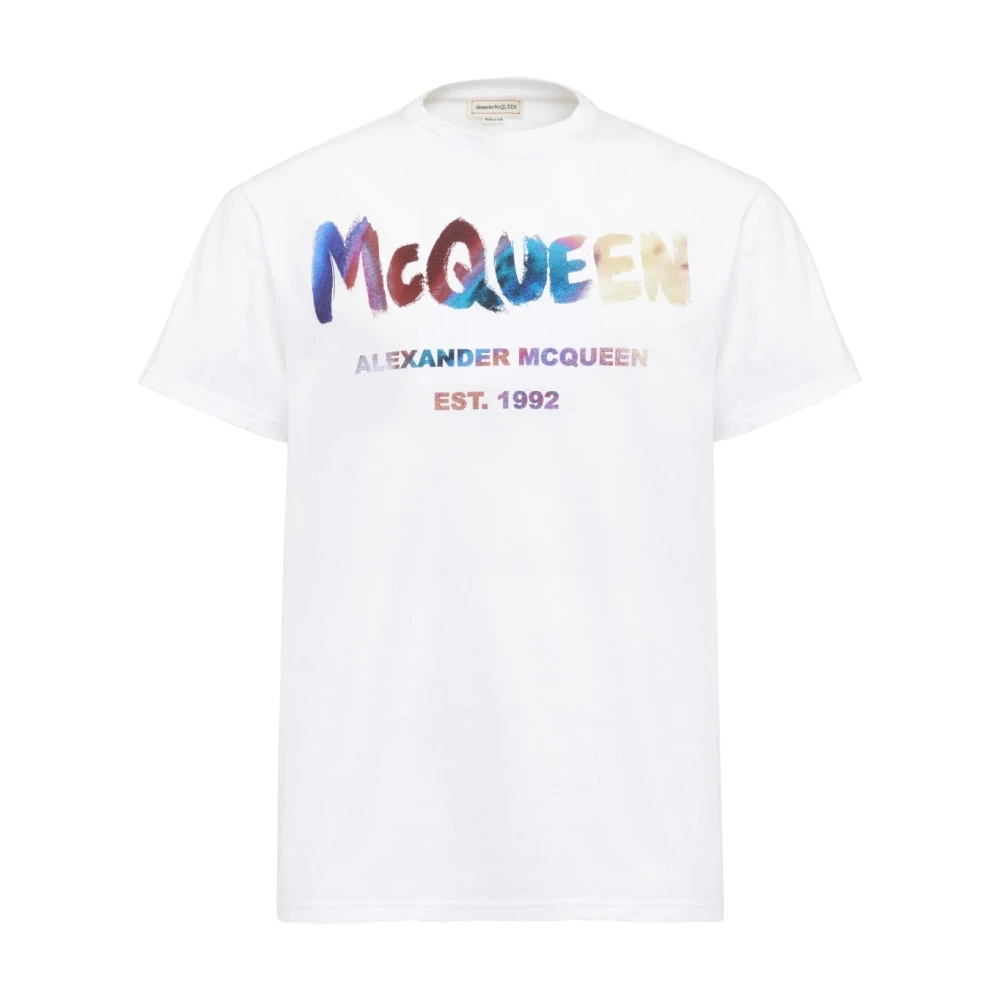 Alexander mcqueen Katoenen T-shirt met Logo Print van White Heren