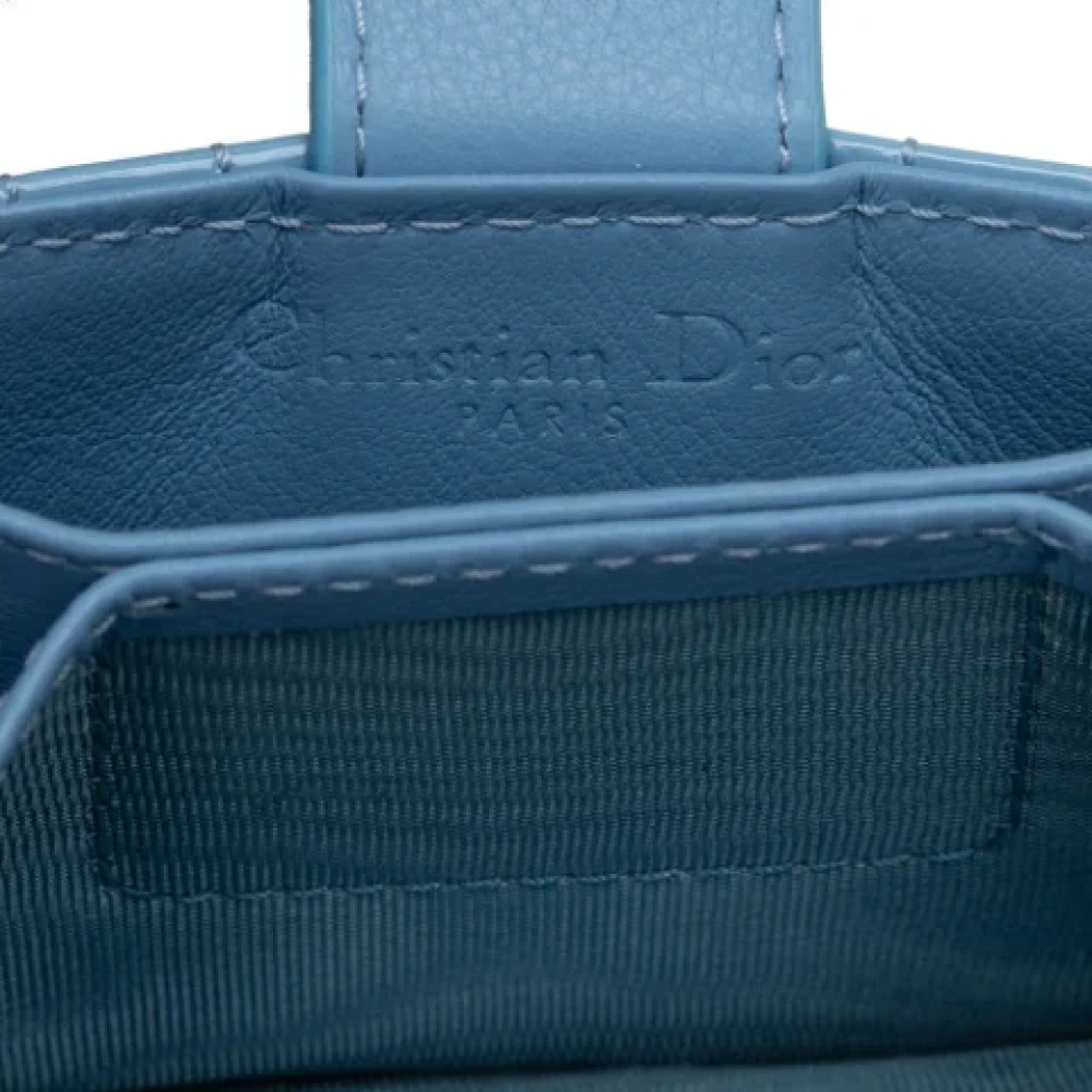 Dior Vintage Pre-owned Leather wallets Blue Dames
