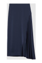 jupe-midi-satinee-bleue-avec-fente