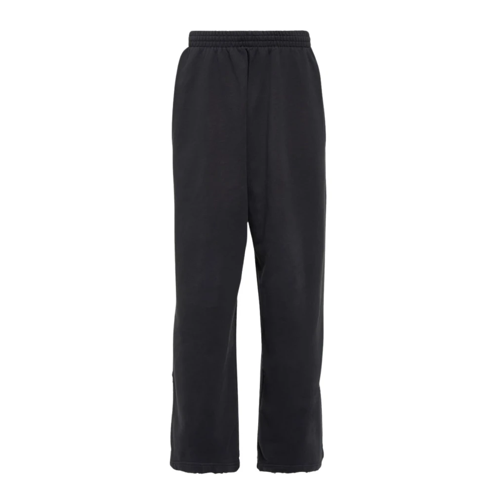 Balenciaga Katoenen Wide Leg Jogger Broek Black Heren