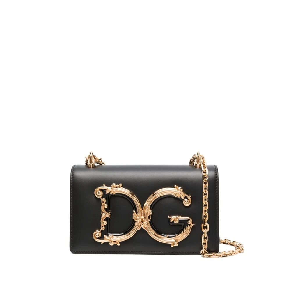 Dolce & Gabbana DG Girls Leren Crossbody Tas Black Dames