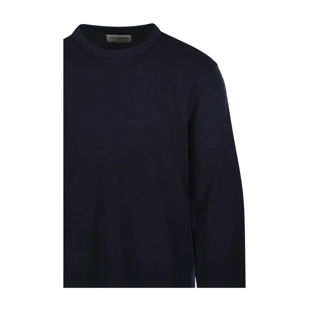Officine Générale Donkerblauw Langarm T-shirt Blue Heren