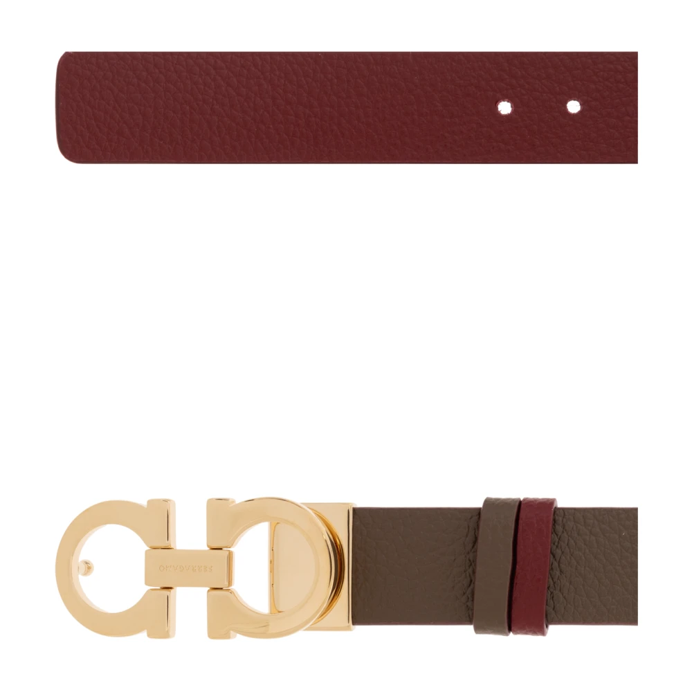 Salvatore Ferragamo Omkeerbare leren riem Gray Dames