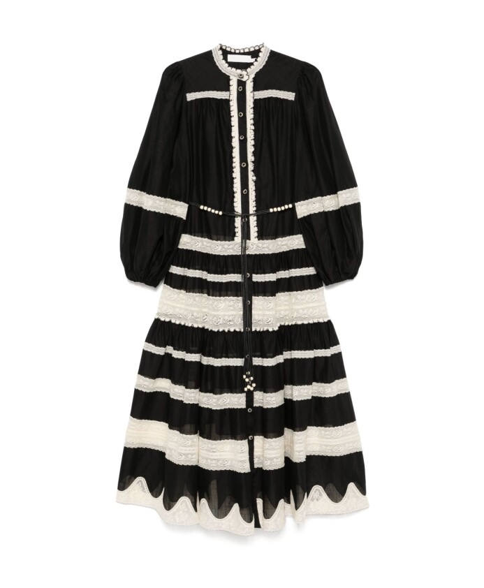 robe-midi-en-coton-noir-et-blanc