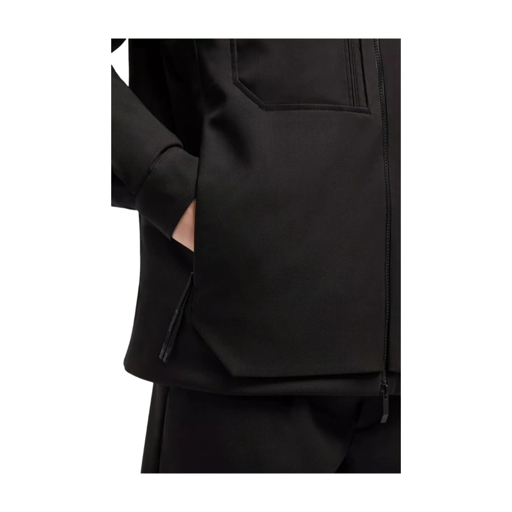 Moncler Zwarte Donzen Shacket Lichtgewicht Jas Black Heren