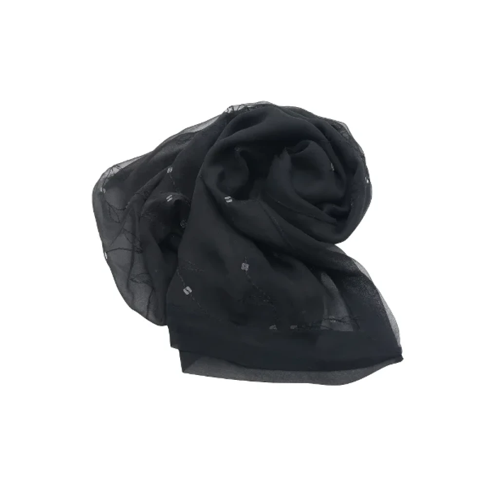 Armani Pre-owned Silk scarves Black Dames