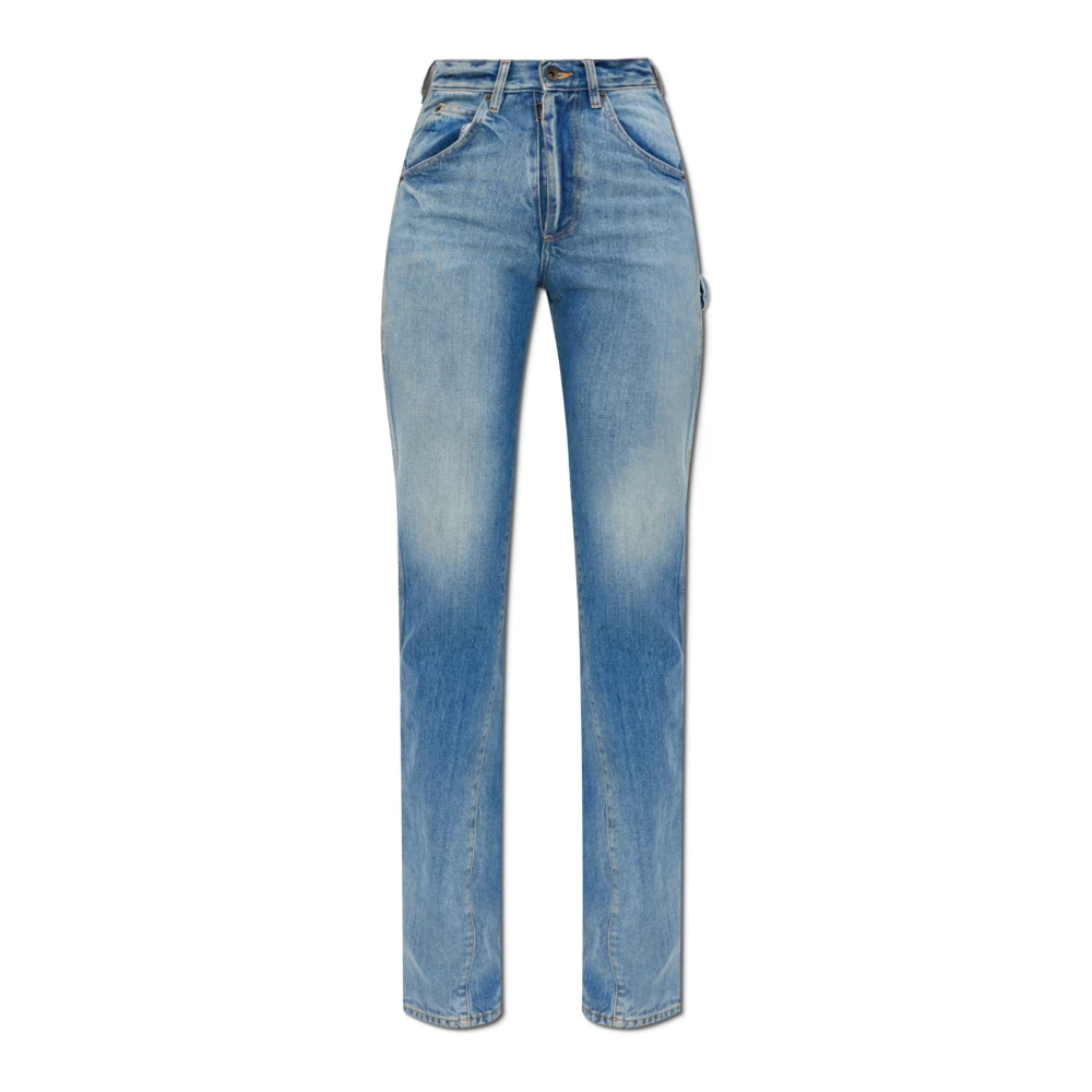 Maison Margiela Women's Blue Straight-Leg Jeans