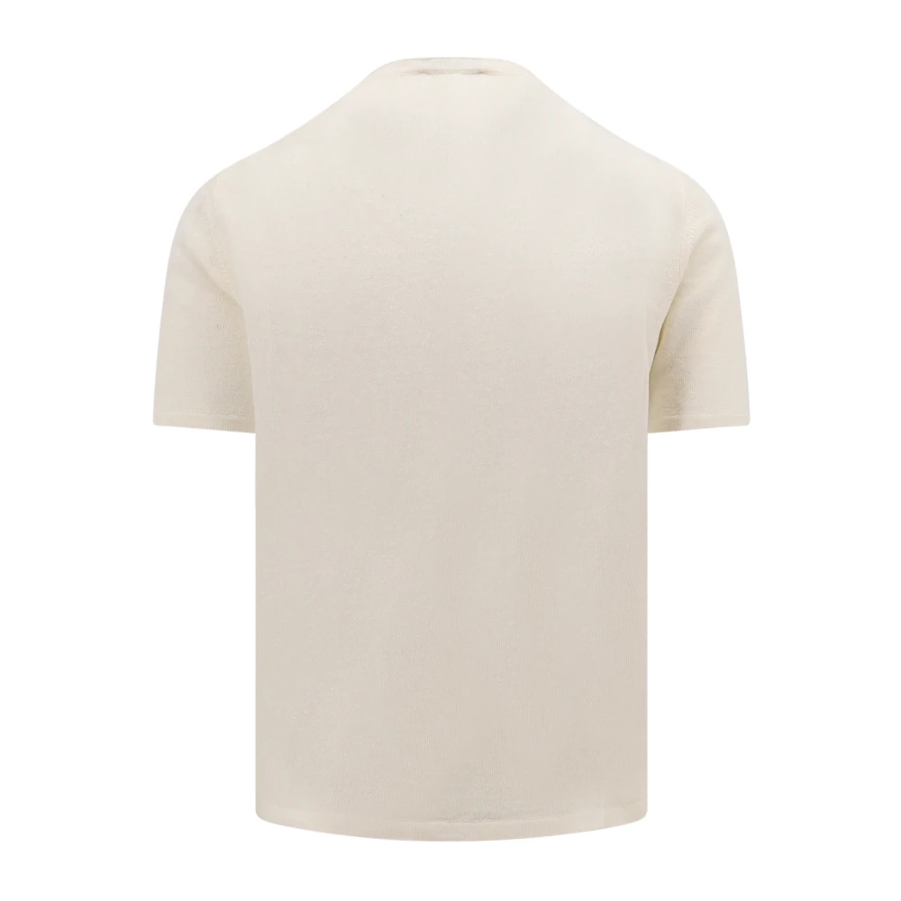 Roberto Collina Wit Linnen Crew-neck T-shirt White Heren