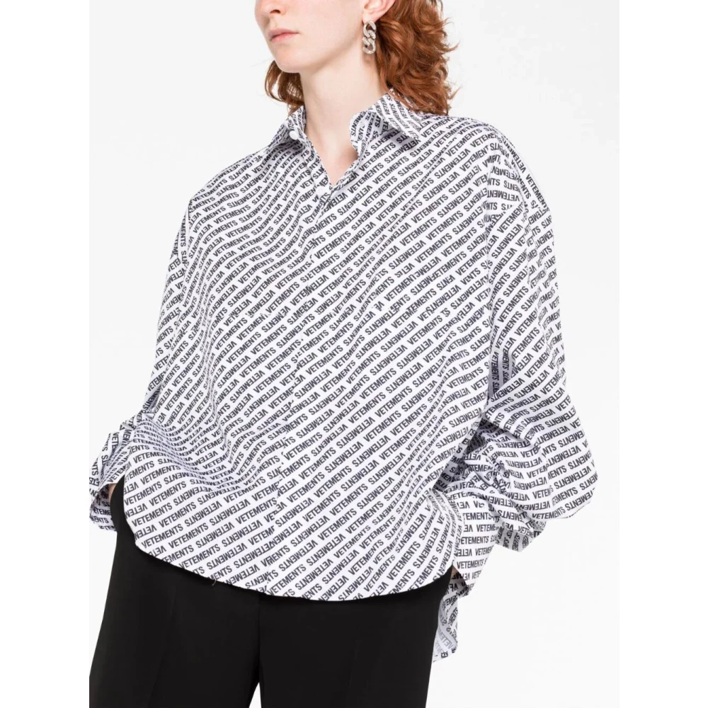 Vetements Witte Geknipte Shirt Multicolor Dames