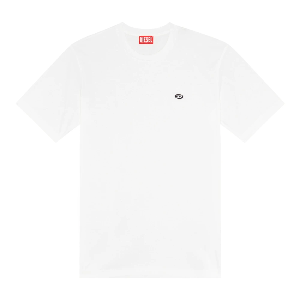 Diesel T-shirt med oval D-patch White, Herr