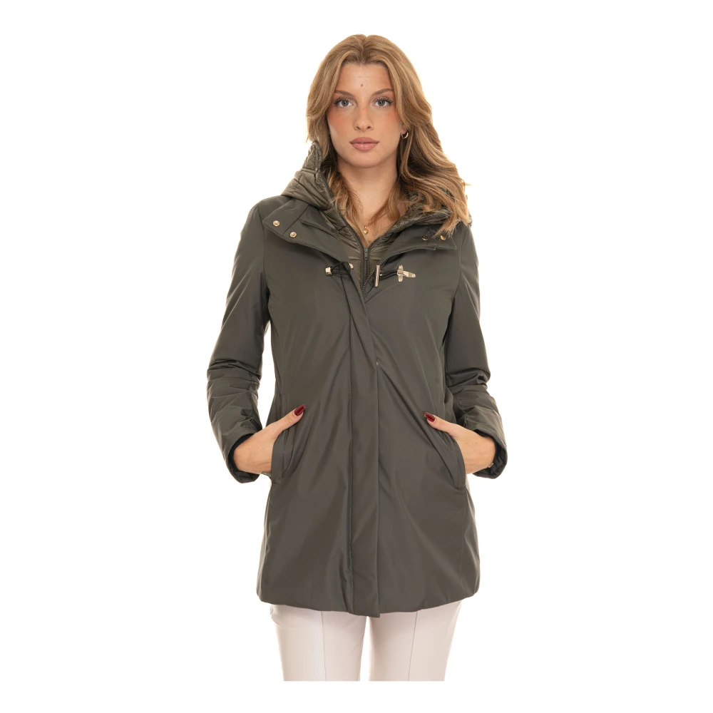 Fay Toggle Coat met Afneembare Bib Green Dames