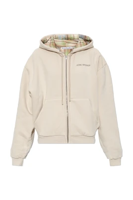 Fleece hoodie med logotyp
