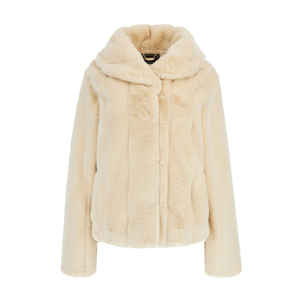 Guess Eco Sophy Pälsjacka Elfenben Ränder Beige, Dam