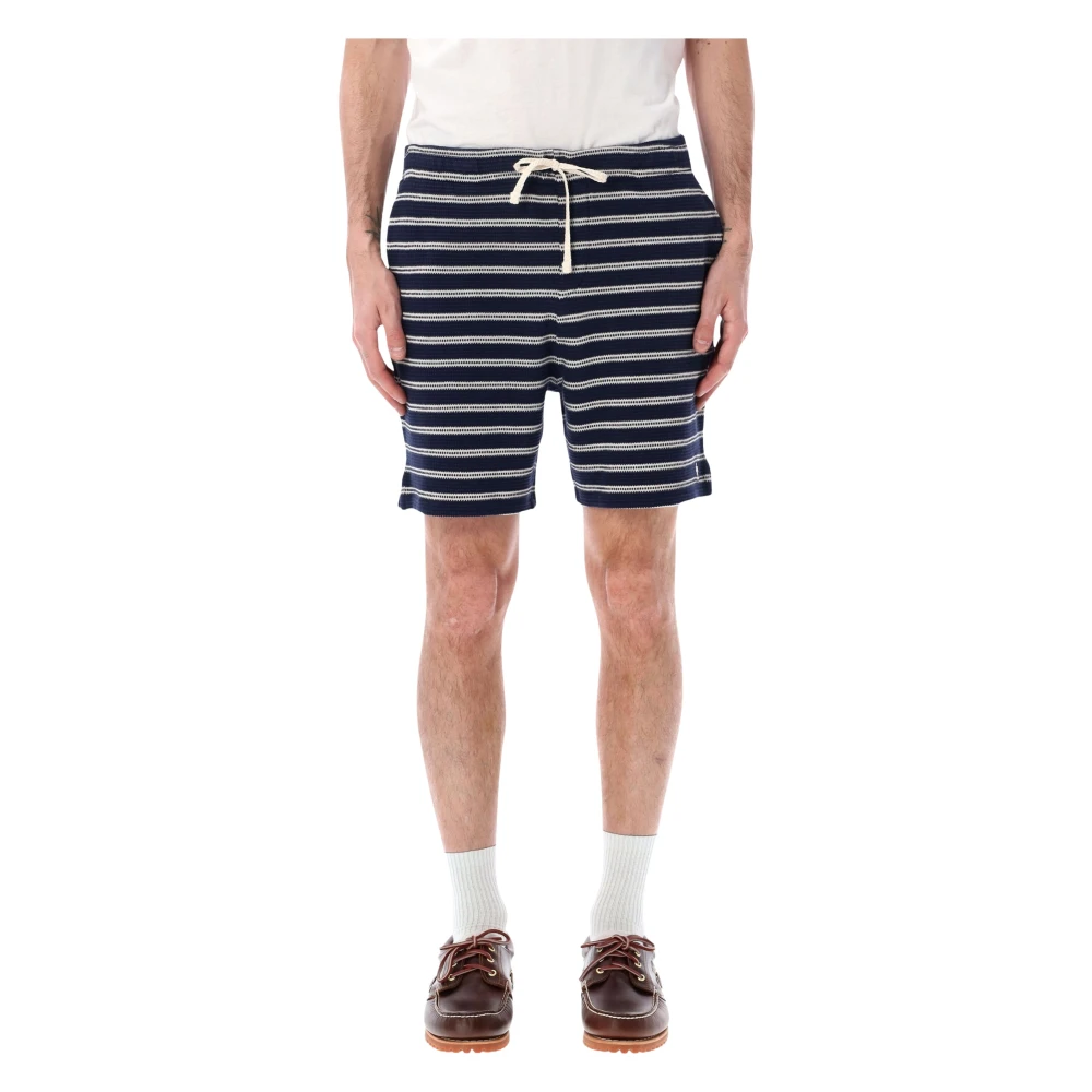 Polo Ralph Lauren Men's Blue Striped Pointelle-Jersey Shorts - Casual Shorts - Xl - Shorts
