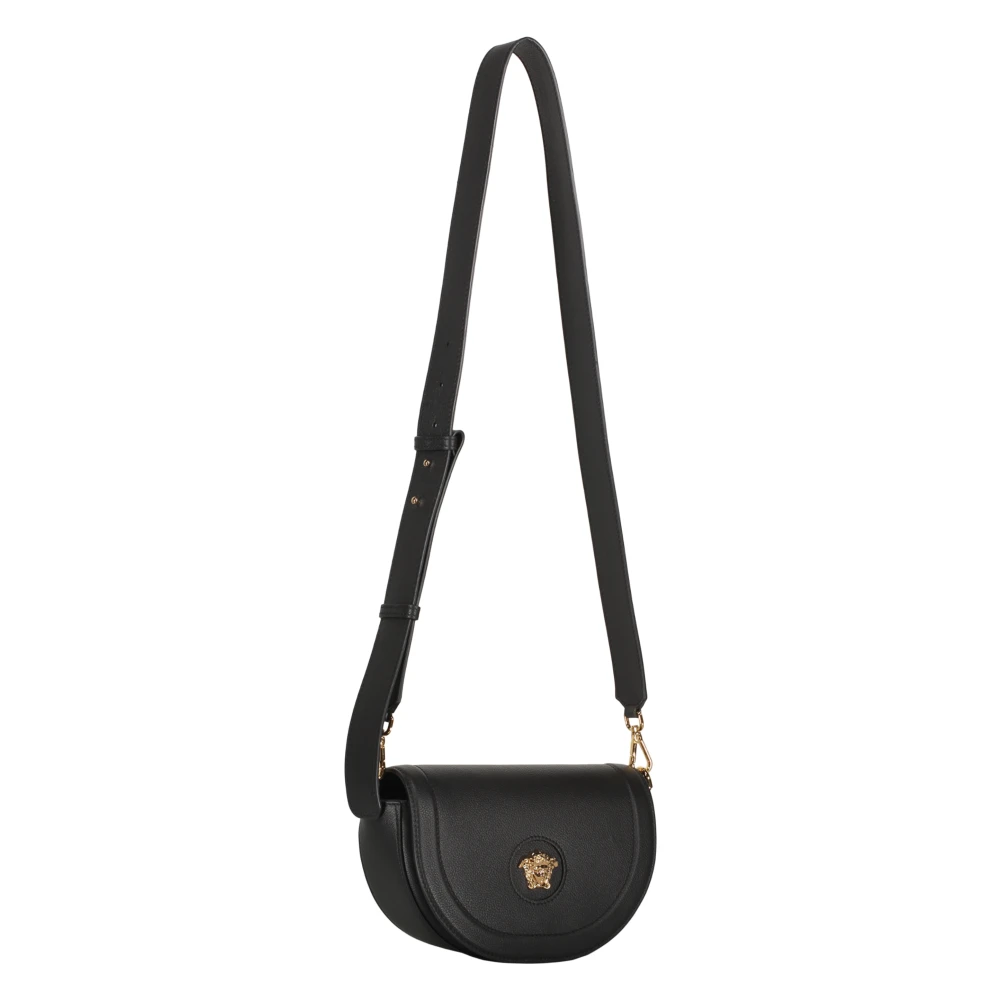 Versace Stijlvolle leren crossbodytas Black Dames