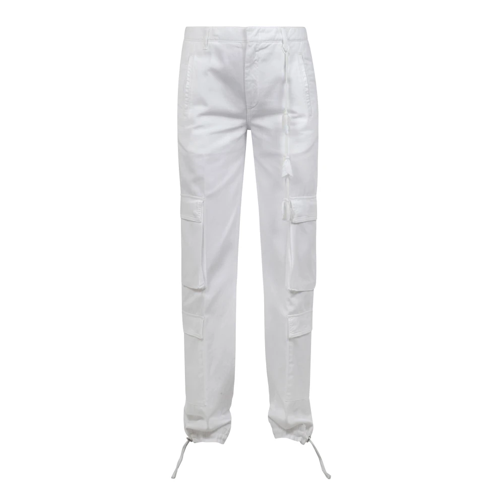 Dondup Witte Cargo Denim Broek White Dames