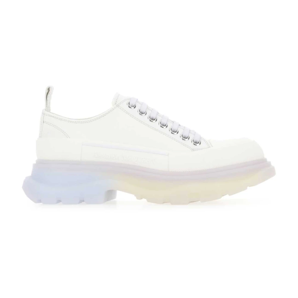 Alexander McQueen Veterschoenen van krijt canvas Dames Schoenen Wit