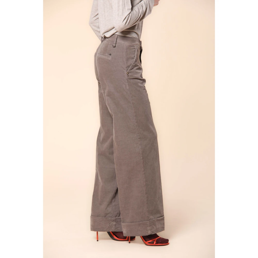 Mason's Fluwelen Gestreepte Chino Broek Winterstijl Gray Dames
