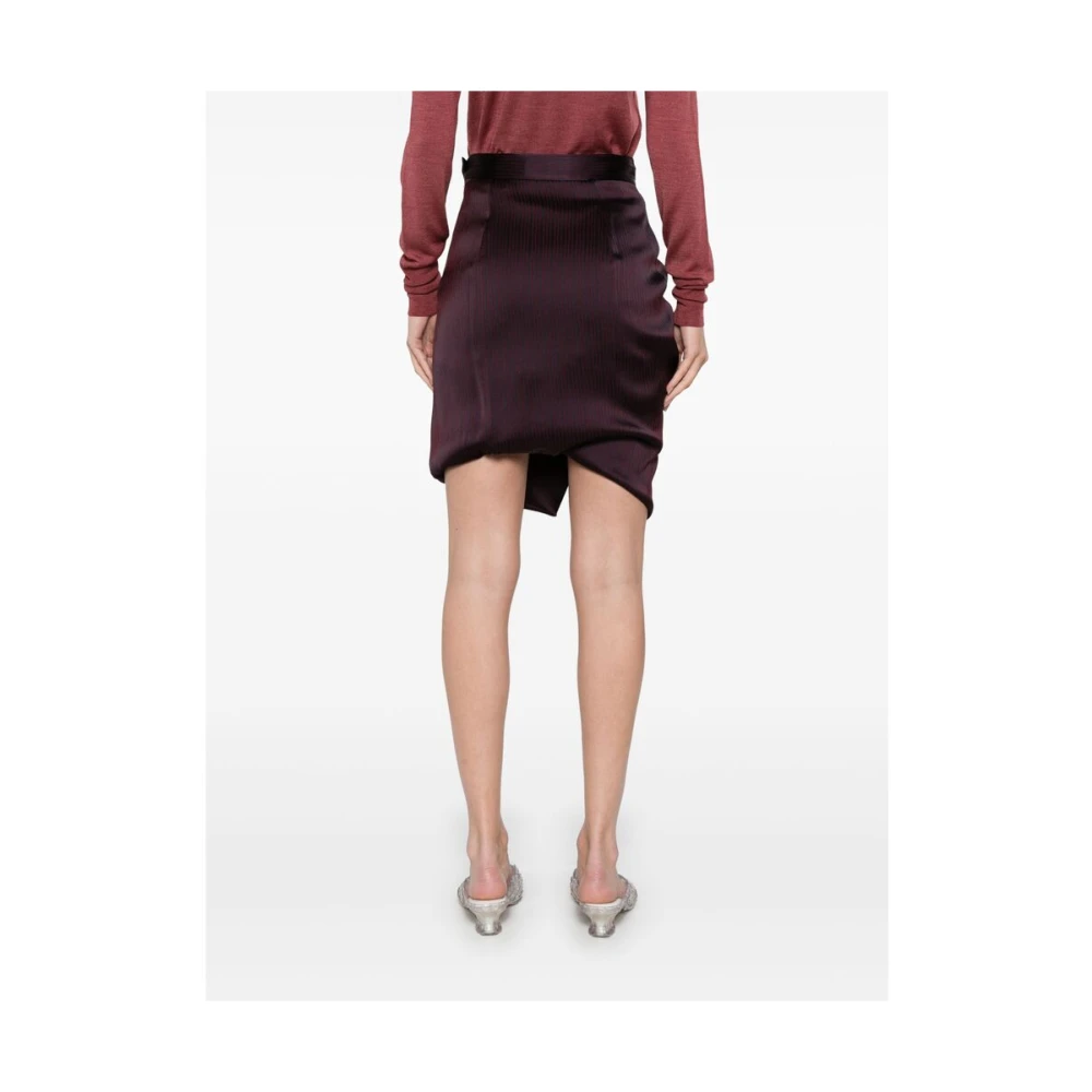 Vivienne Westwood Rode Pinstripe Rok met Voorspleet Red Dames