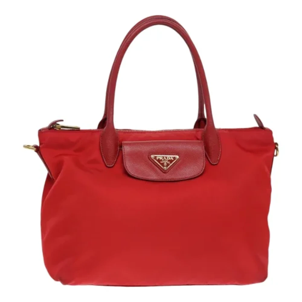 Prada Vintage Pre-owned Leather handbags Red Dames