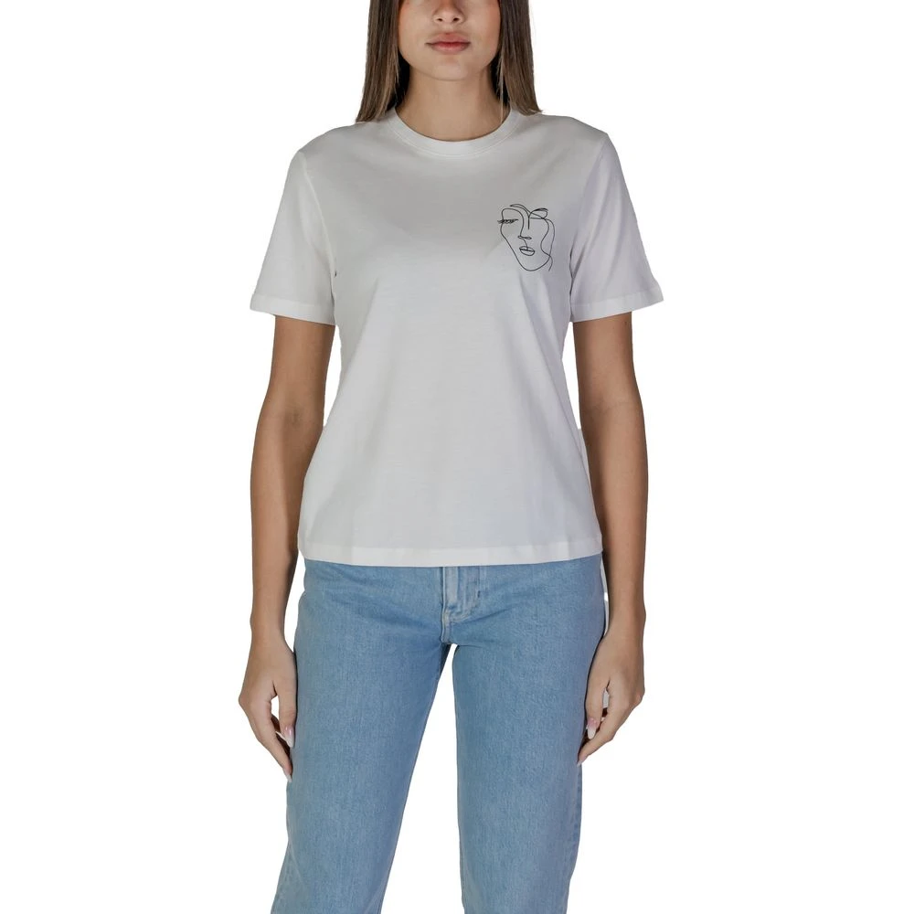 Vila Katoenen Dames T-shirt Lente Zomer Collectie White Dames