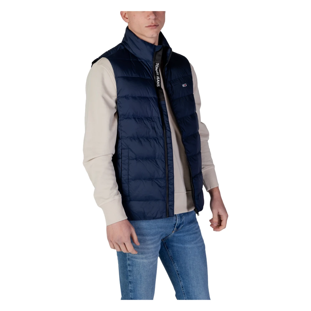 Tommy Jeans Blauwe Rits Mouwloze Jas Blue Heren